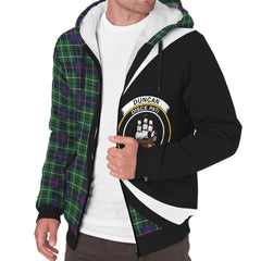 Duncan Modern Tartan Crest Sherpa Hoodie - Circle Style