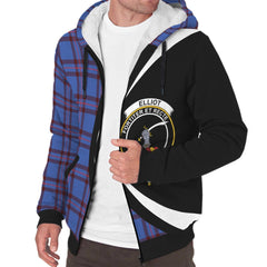 Elliot Modern Tartan Crest Sherpa Hoodie - Circle Style