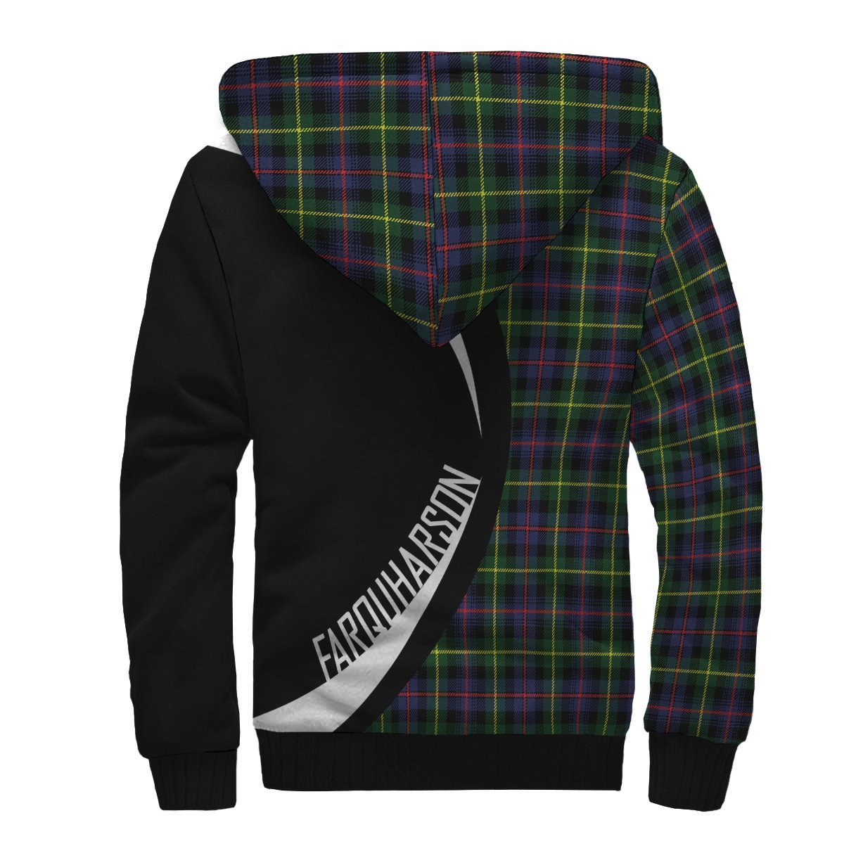 Farquharson Modern Tartan Crest Sherpa Hoodie - Circle Style