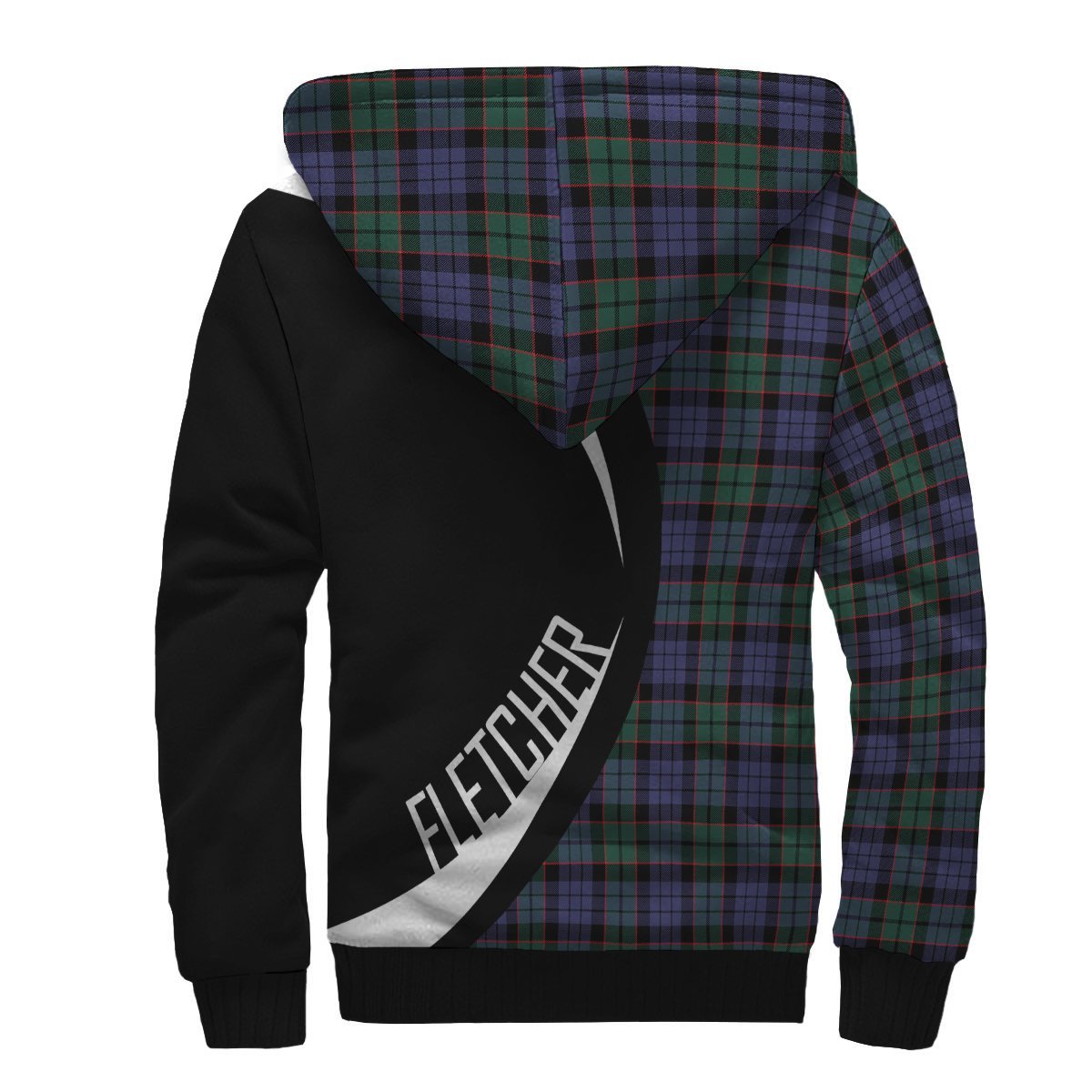 Fletcher Modern Tartan Crest Sherpa Hoodie - Circle Style