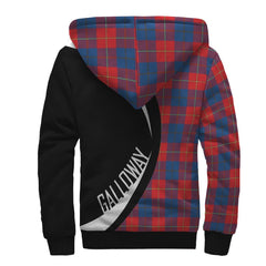 Galloway Red Tartan Crest Sherpa Hoodie - Circle Style