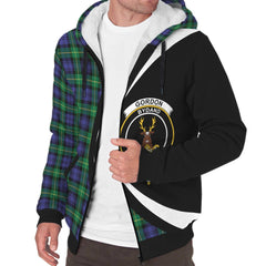 Gordon Modern Tartan Crest Sherpa Hoodie - Circle Style