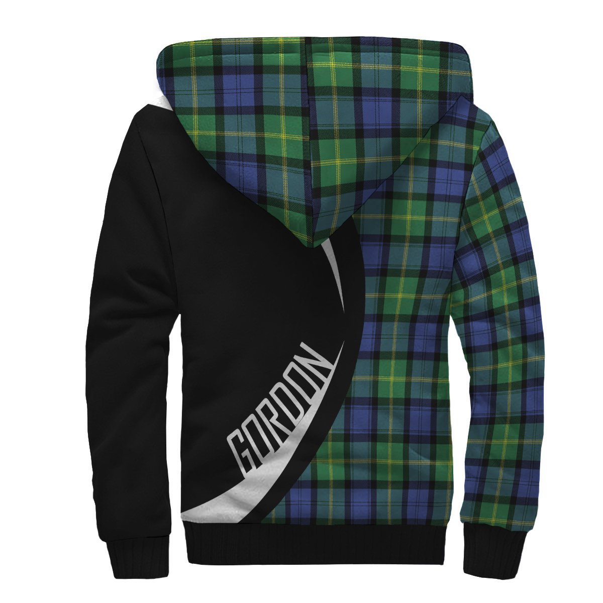 Gordon Old Ancient Tartan Crest Sherpa Hoodie - Circle Style