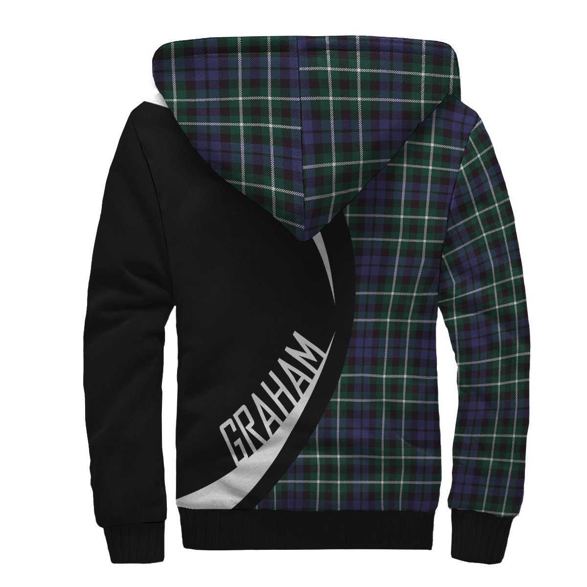 Graham of Montrose Modern Tartan Crest Sherpa Hoodie - Circle Style