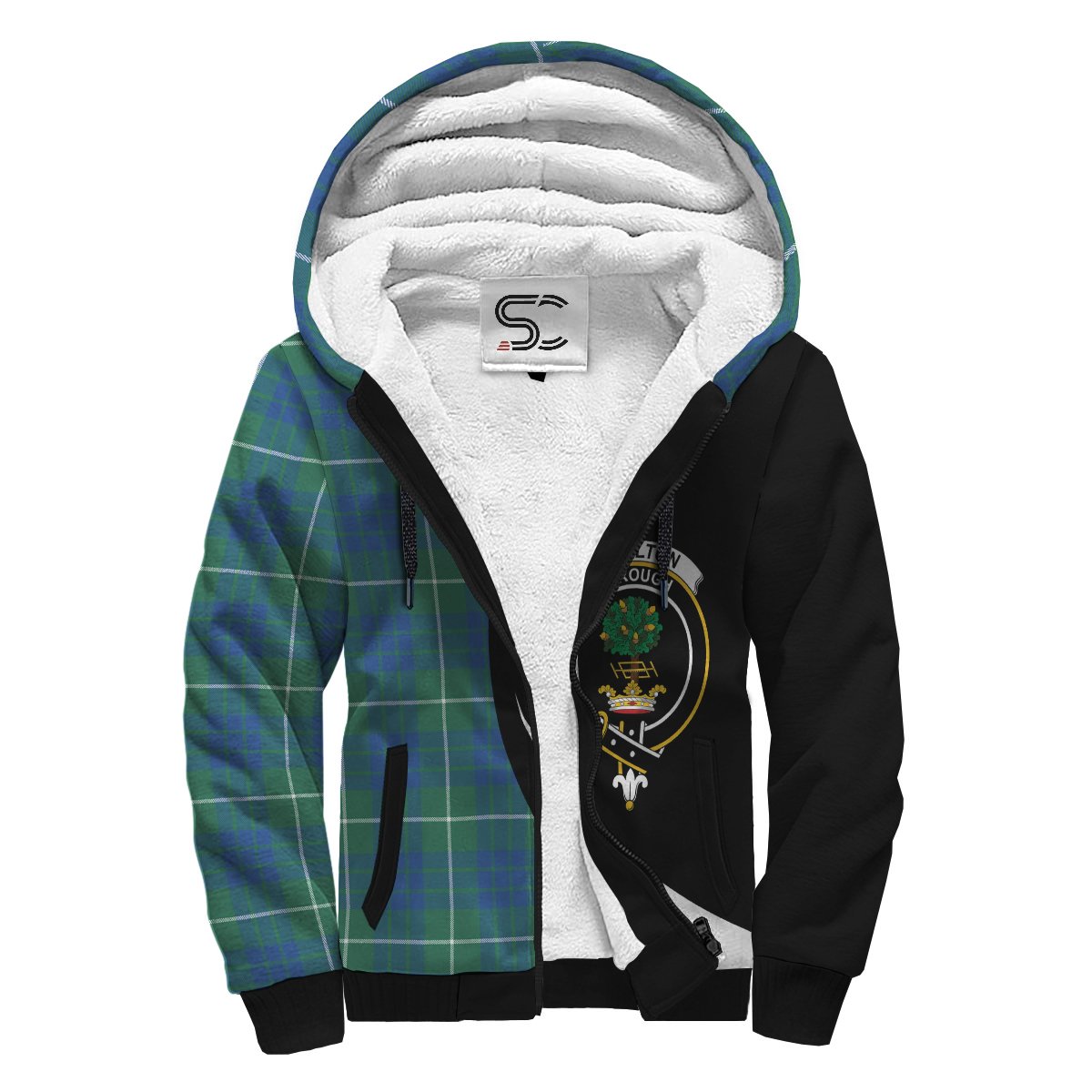 Hamilton Hunting Ancient Tartan Crest Sherpa Hoodie - Circle Style