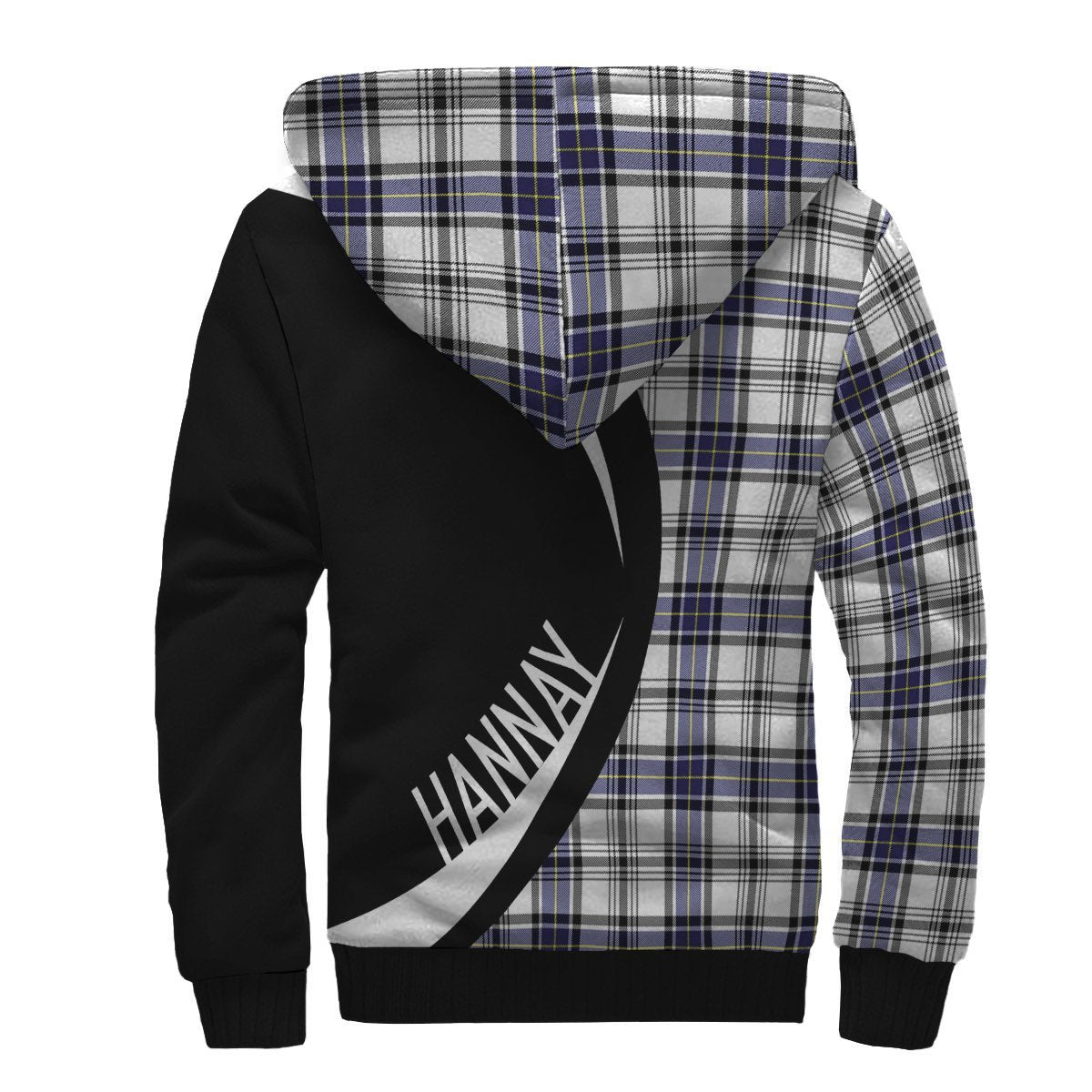 Hannay Modern Tartan Crest Sherpa Hoodie - Circle Style