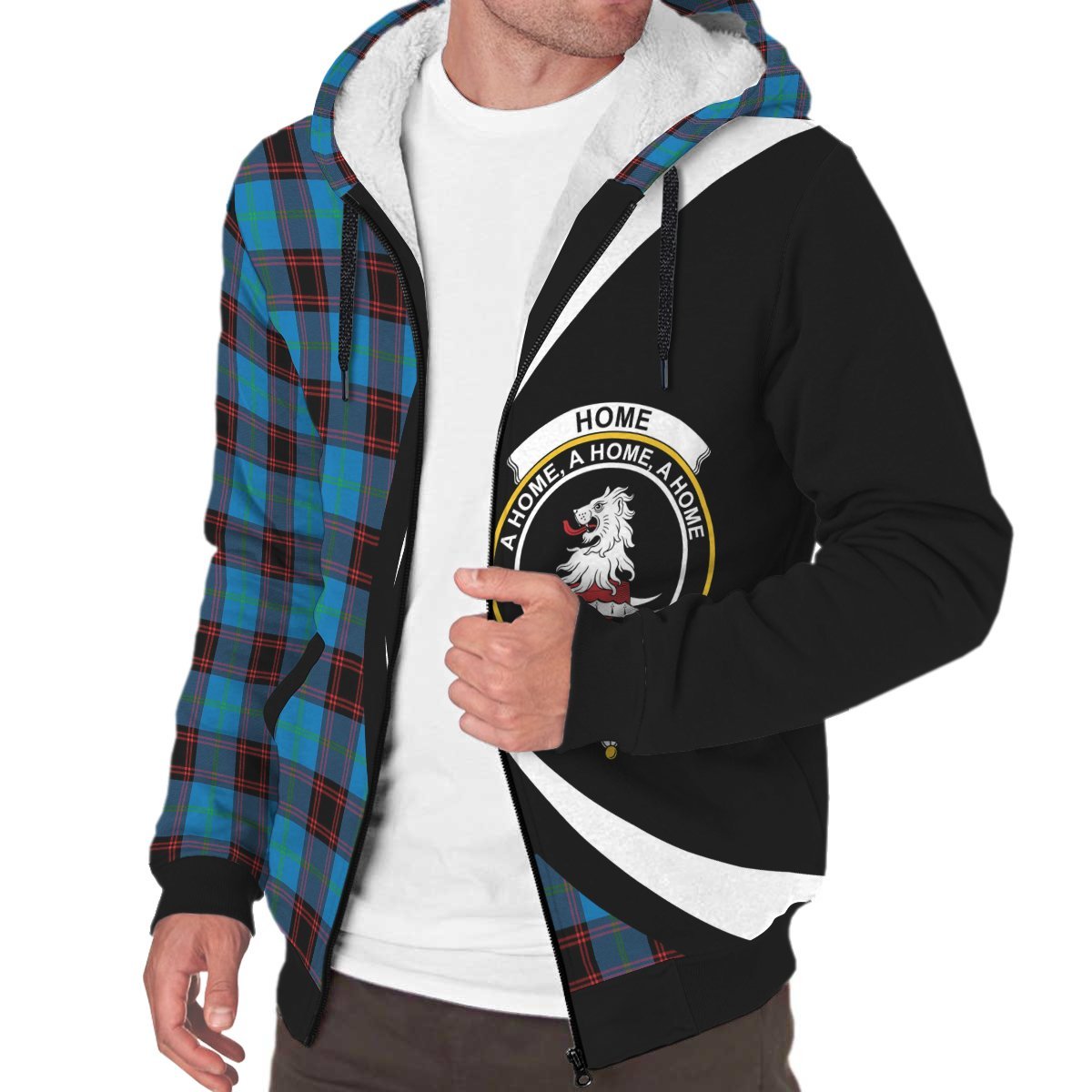 Home Ancient Tartan Crest Sherpa Hoodie - Circle Style