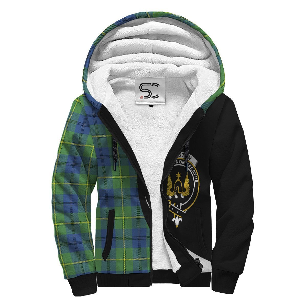 Johnston Ancient Tartan Crest Sherpa Hoodie - Circle Style