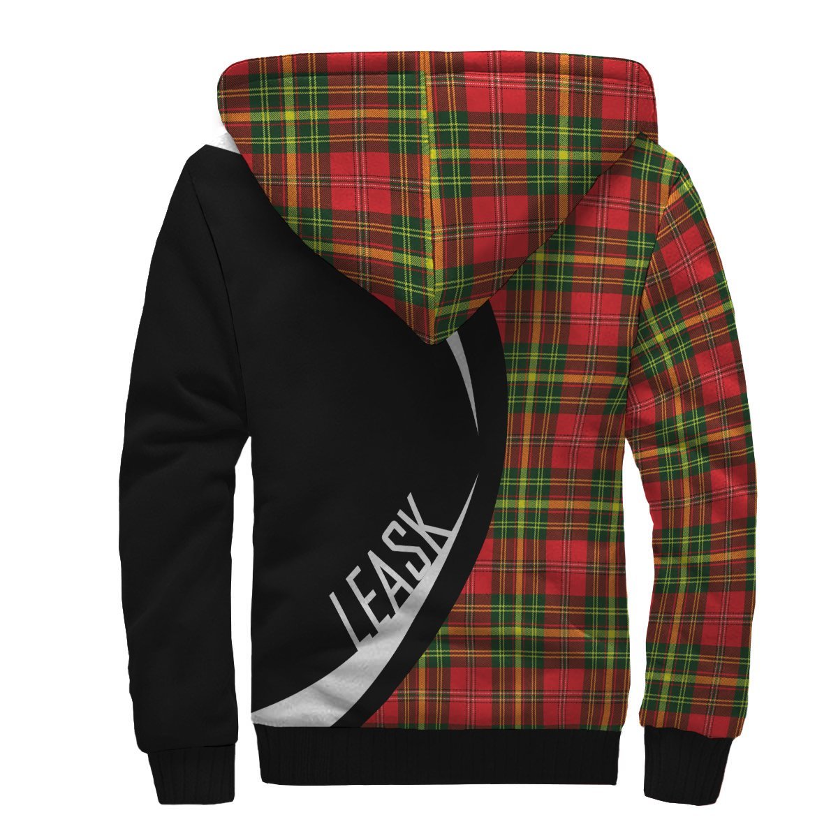 Leask Tartan Crest Sherpa Hoodie - Circle Style