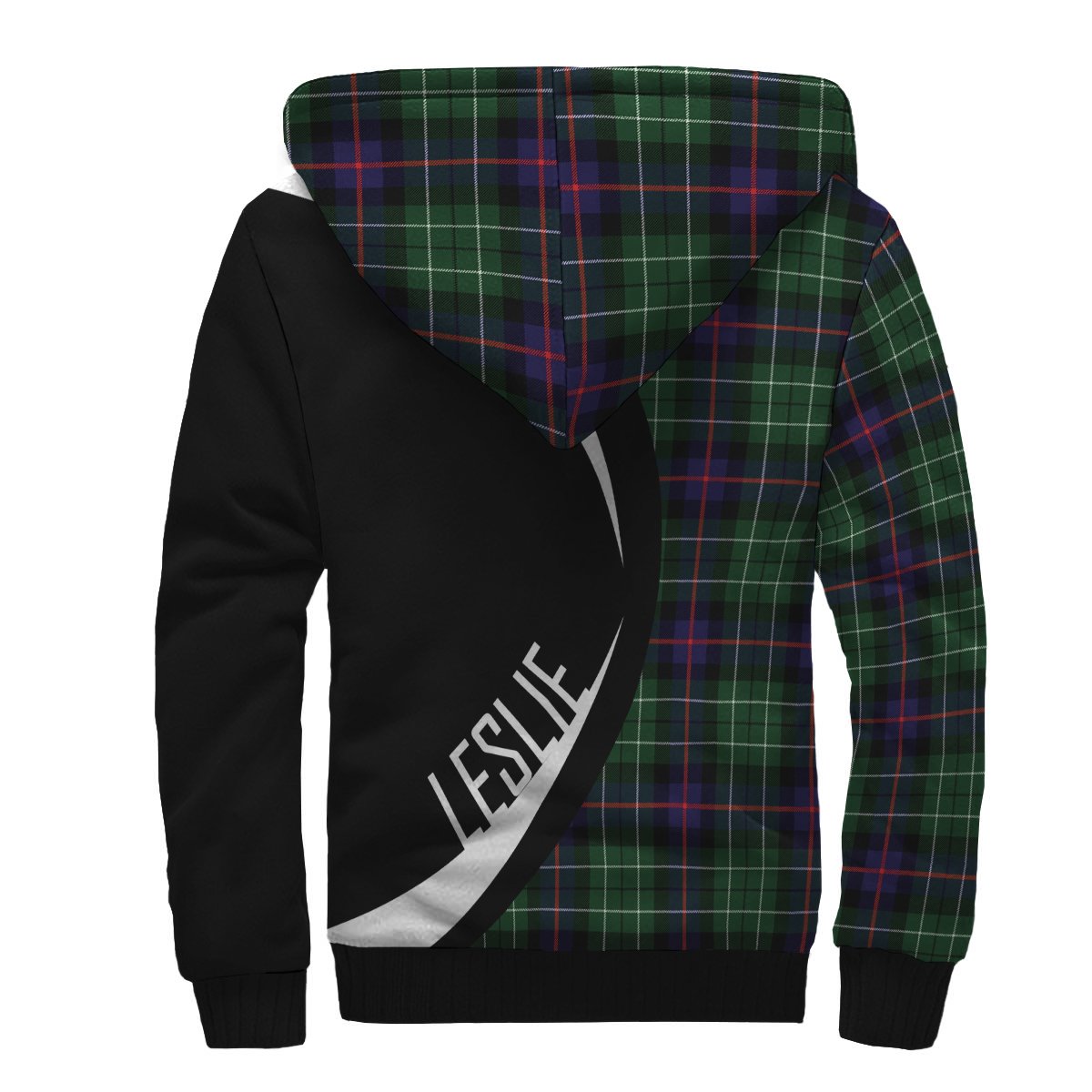 Leslie Hunting Tartan Crest Sherpa Hoodie - Circle Style