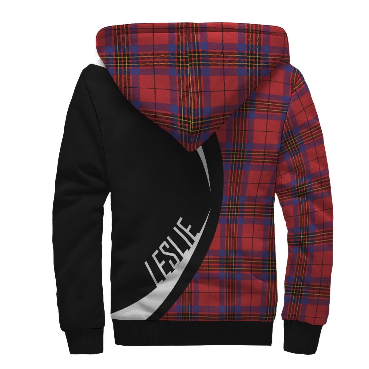 Leslie Modern Tartan Crest Sherpa Hoodie - Circle Style