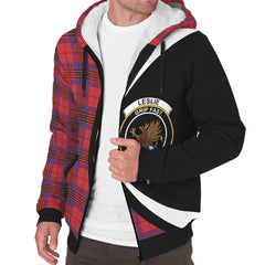 Leslie Modern Tartan Crest Sherpa Hoodie - Circle Style