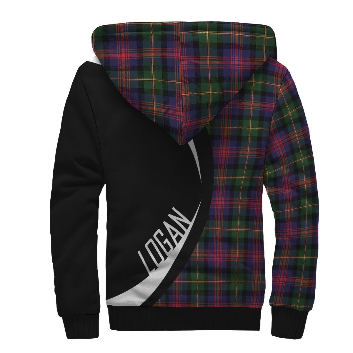 Logan Modern Tartan Crest Sherpa Hoodie - Circle Style