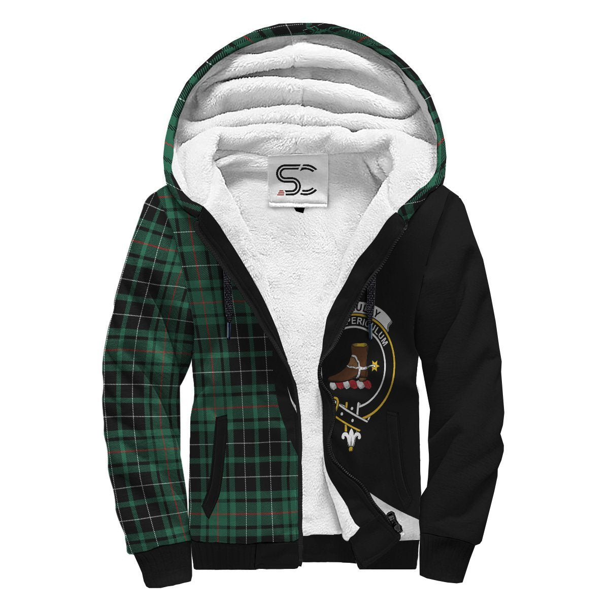 MacAulay Hunting Ancient Tartan Crest Sherpa Hoodie - Circle Style