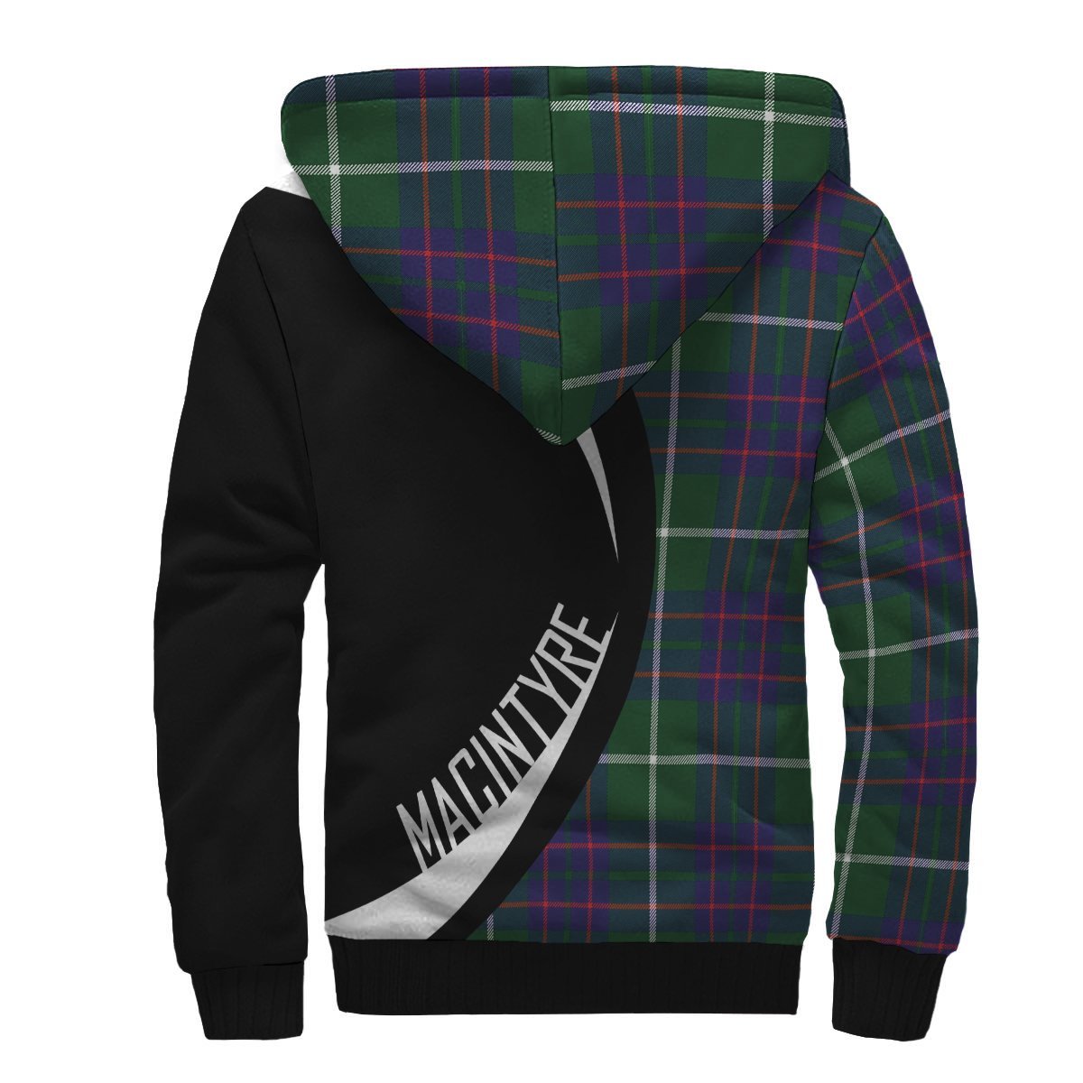 MacIntyre Hunting Modern Tartan Crest Sherpa Hoodie - Circle Style