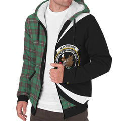 MacKinnon Hunting Ancient Tartan Crest Sherpa Hoodie - Circle Style