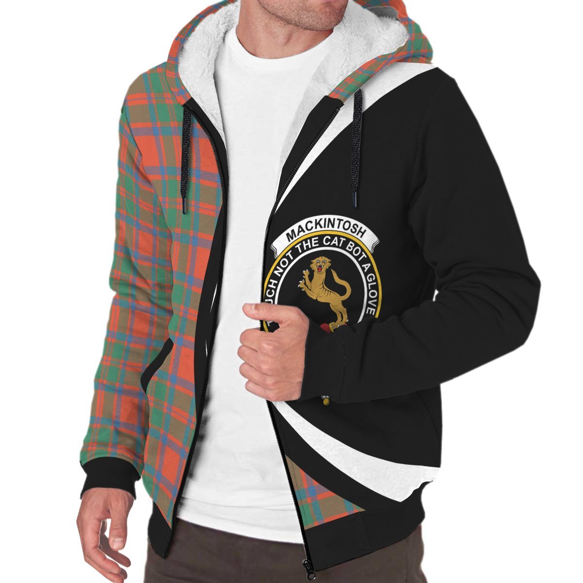 MacKintosh Ancient Tartan Crest Sherpa Hoodie - Circle Style