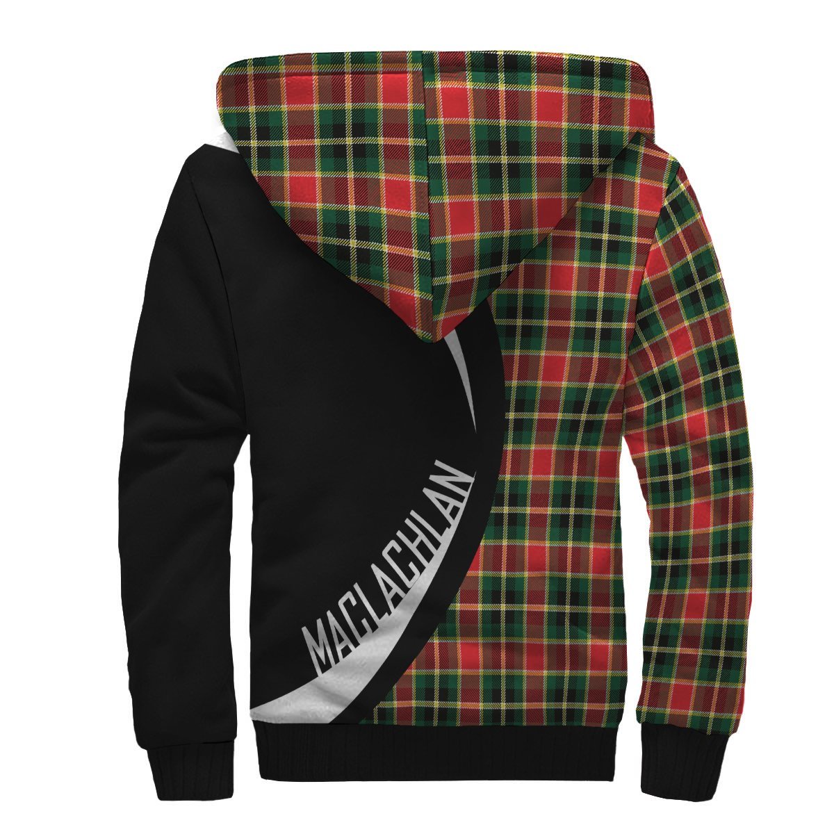 MacLachlan Hunting Modern Tartan Crest Sherpa Hoodie - Circle Style