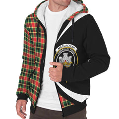 MacLachlan Hunting Modern Tartan Crest Sherpa Hoodie - Circle Style