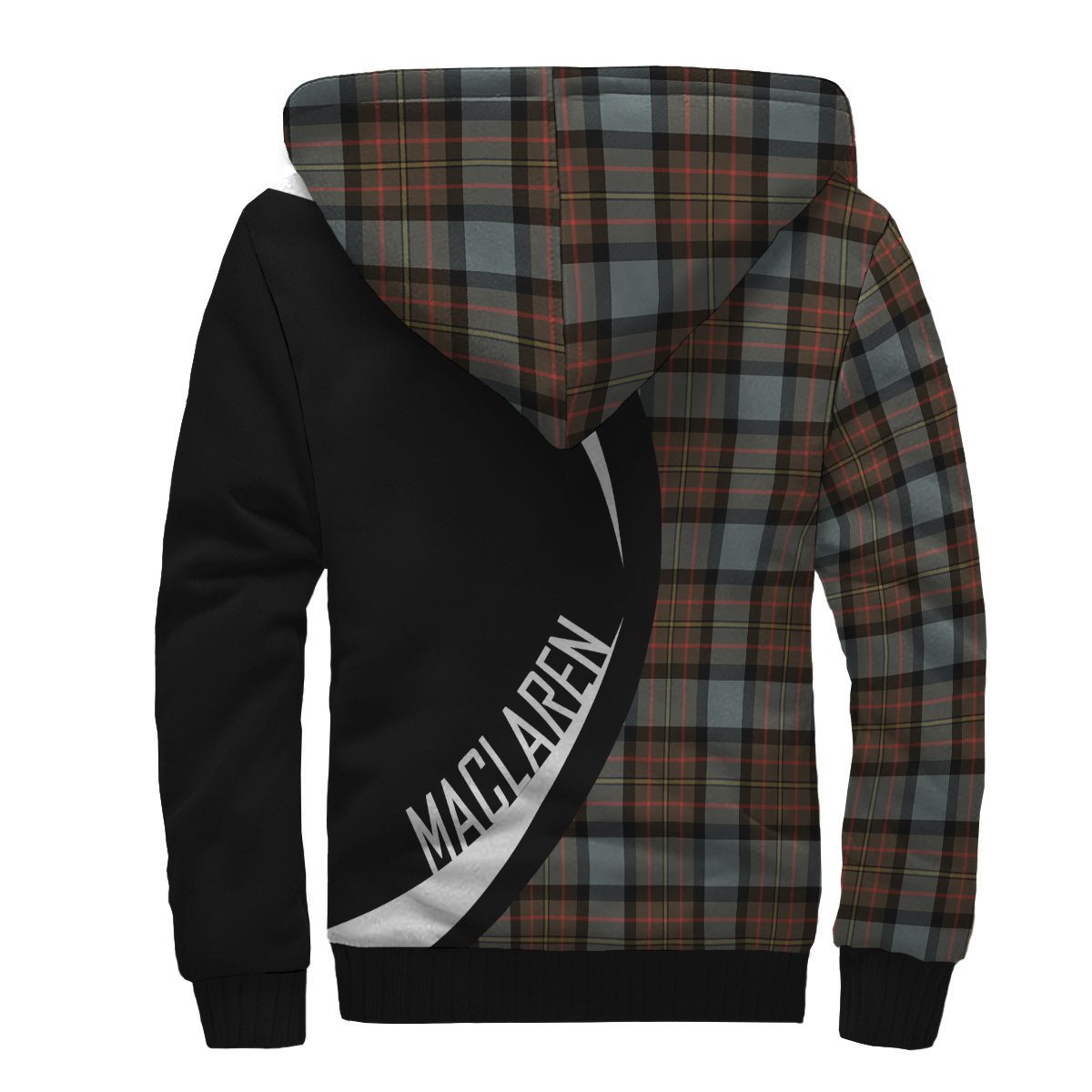 MacLaren Weathered Tartan Crest Sherpa Hoodie - Circle Style