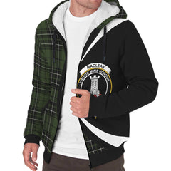 MacLean Hunting Tartan Crest Sherpa Hoodie - Circle Style