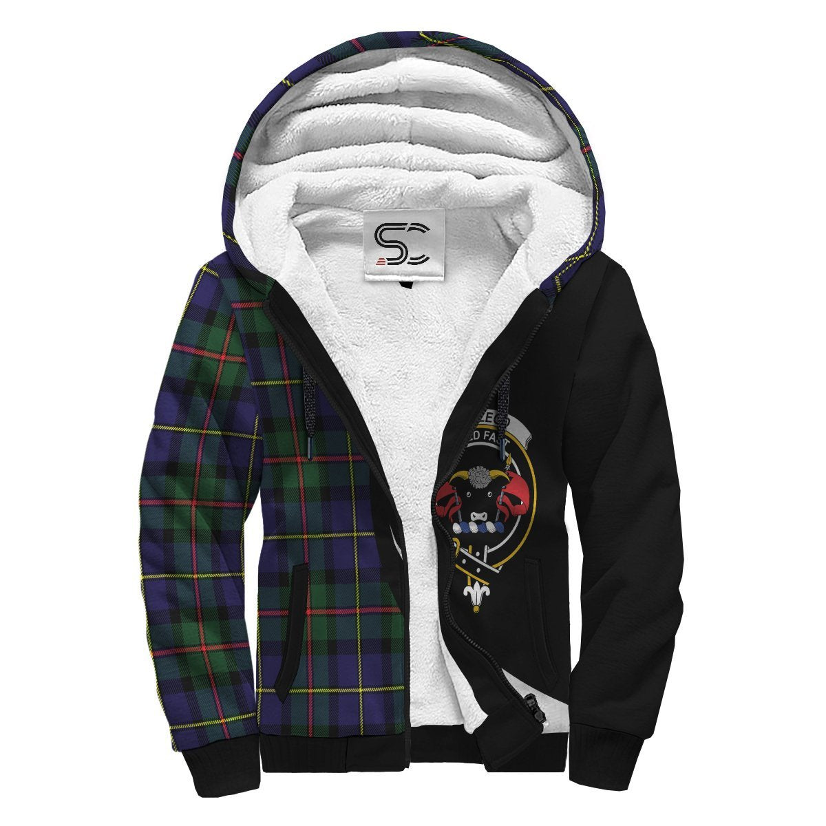 MacLeod of Harris Modern Tartan Crest Sherpa Hoodie - Circle Style