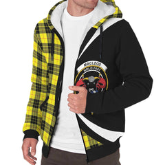 MacLeod of Lewis Modern Tartan Crest Sherpa Hoodie - Circle Style