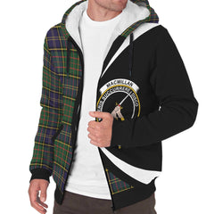 MacMillan Hunting Modern Tartan Crest Sherpa Hoodie - Circle Style