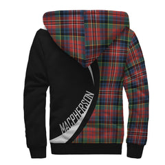 MacPherson Ancient Tartan Crest Sherpa Hoodie - Circle Style