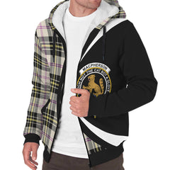 MacPherson Dress Ancient Tartan Crest Sherpa Hoodie - Circle Style