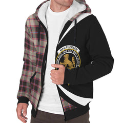 MacPherson Hunting Ancient Tartan Crest Sherpa Hoodie - Circle Style