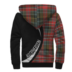 MacPherson Weathered Tartan Crest Sherpa Hoodie - Circle Style