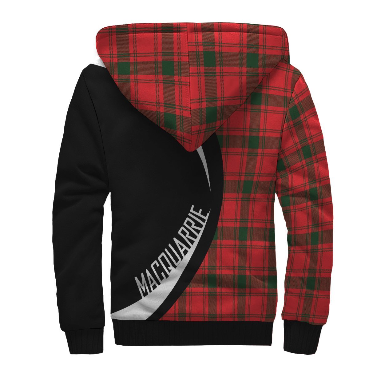 MacQuarrie Modern Tartan Crest Sherpa Hoodie - Circle Style