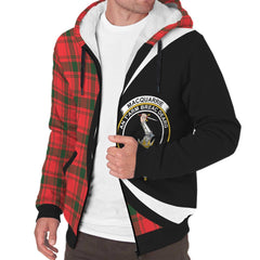 MacQuarrie Modern Tartan Crest Sherpa Hoodie - Circle Style