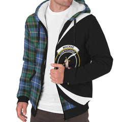 MacRae Hunting Ancient Tartan Crest Sherpa Hoodie - Circle Style