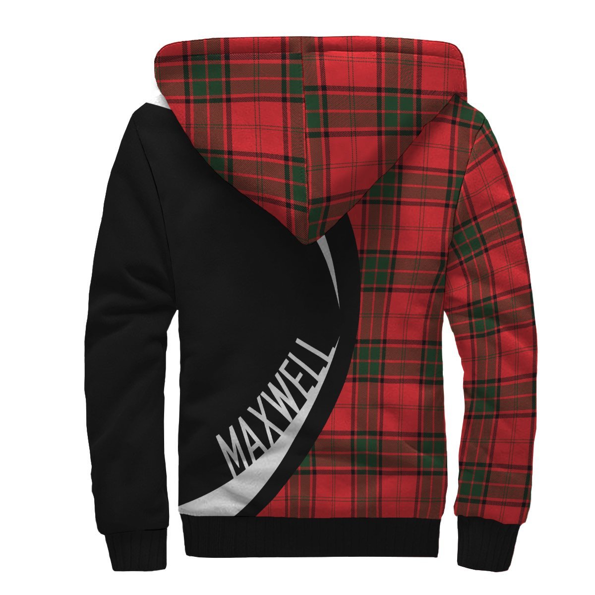 Maxwell Modern Tartan Crest Sherpa Hoodie - Circle Style