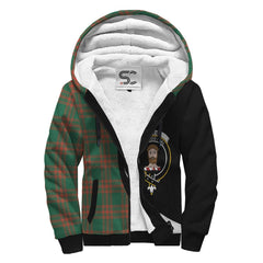 Menzies Green Ancient Tartan Crest Sherpa Hoodie - Circle Style