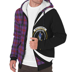 Montgomery Modern Tartan Crest Sherpa Hoodie - Circle Style