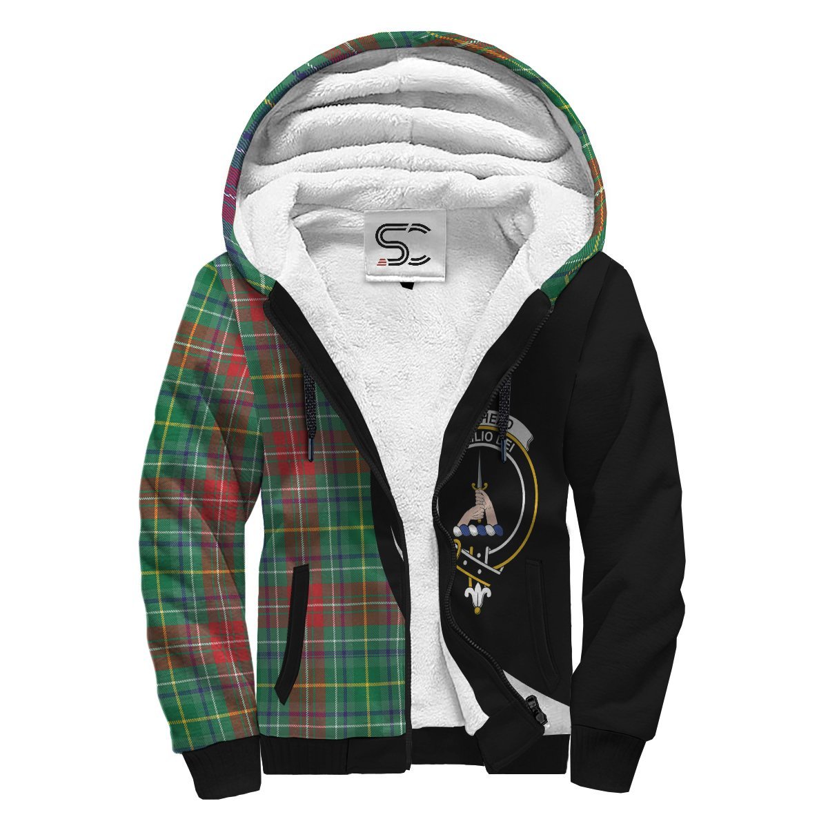 Muirhead Tartan Crest Sherpa Hoodie - Circle Style