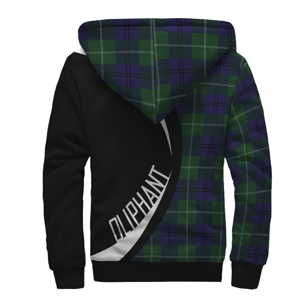 Oliphant Modern Tartan Crest Sherpa Hoodie - Circle Style