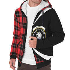 Ramsay Modern Tartan Crest Sherpa Hoodie - Circle Style