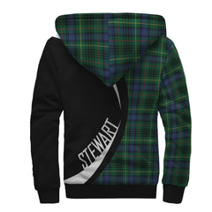 Stewart Hunting Modern Tartan Crest Sherpa Hoodie - Circle Style