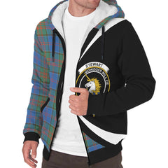 Stewart of Appin Hunting Ancient Tartan Crest Sherpa Hoodie - Circle Style