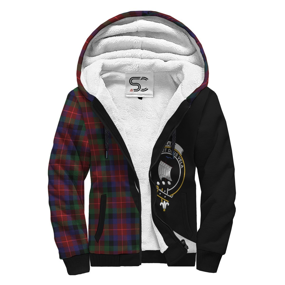 Tennant Tartan Crest Sherpa Hoodie - Circle Style