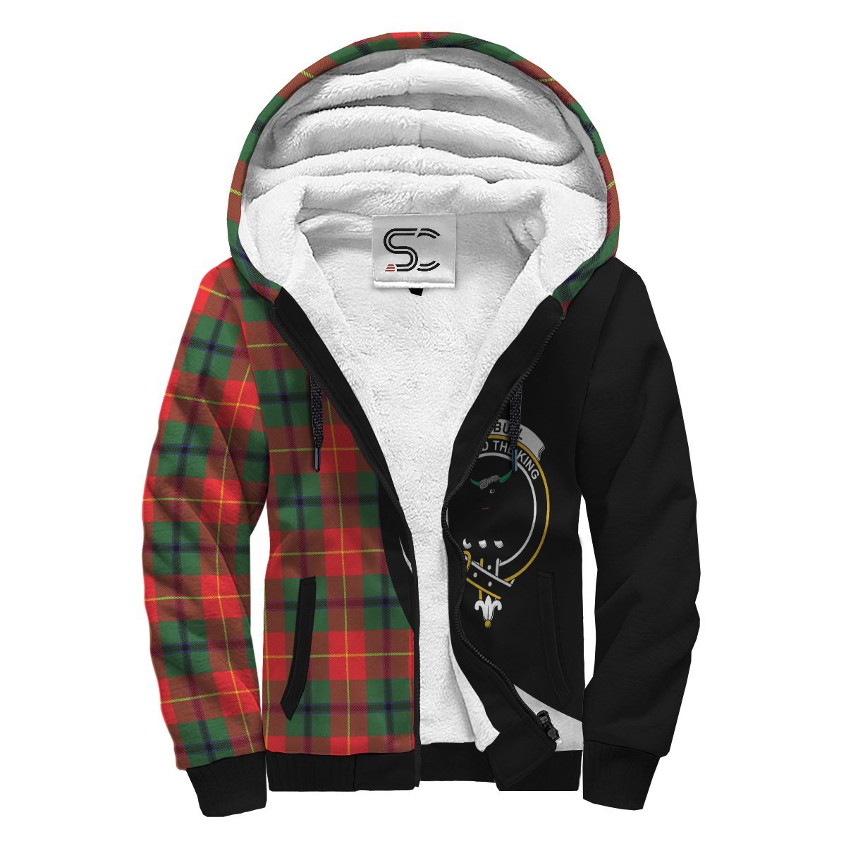 Turnbull Dress Tartan Crest Sherpa Hoodie - Circle Style