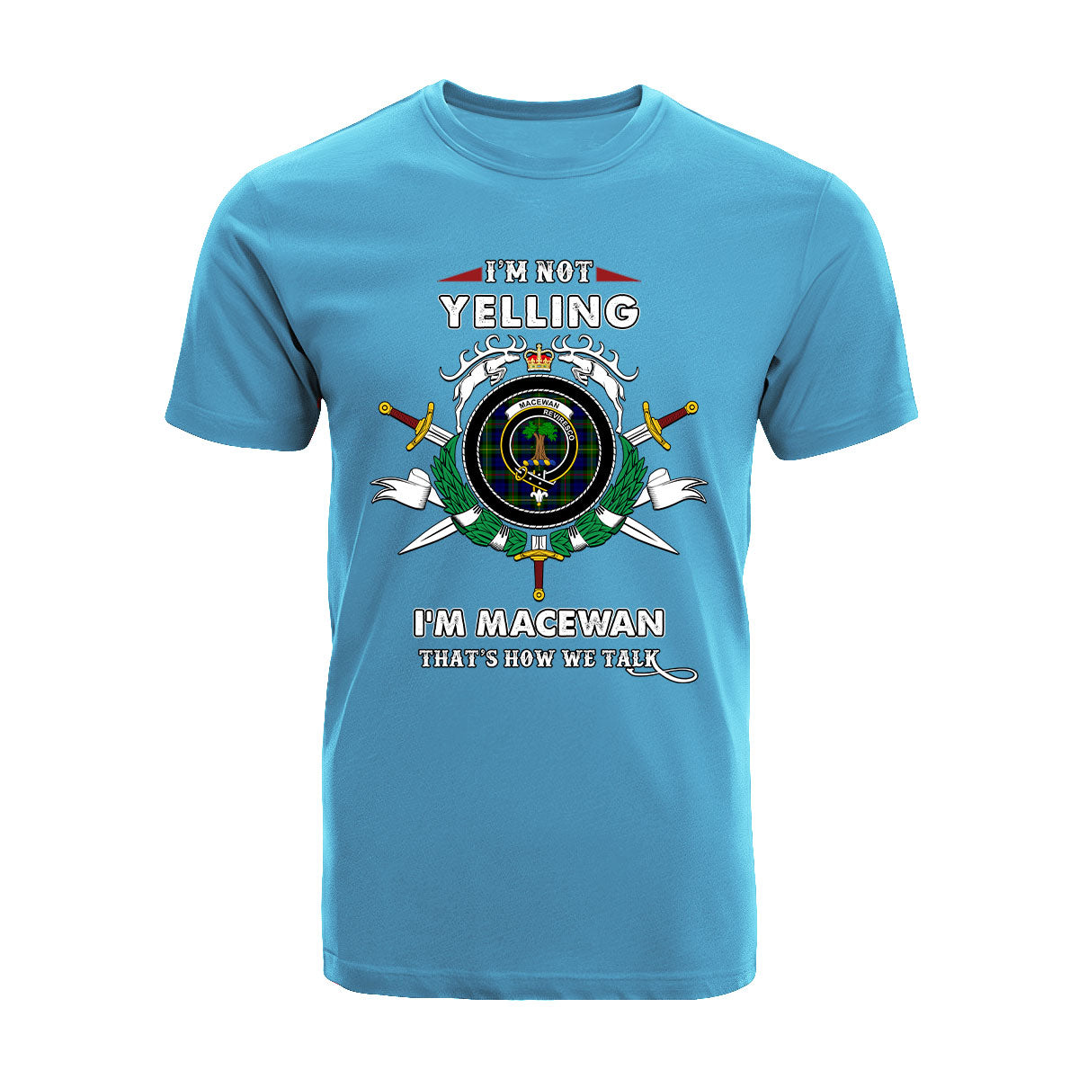 MacEwan Tartan Crest T-shirt - I'm not yelling style