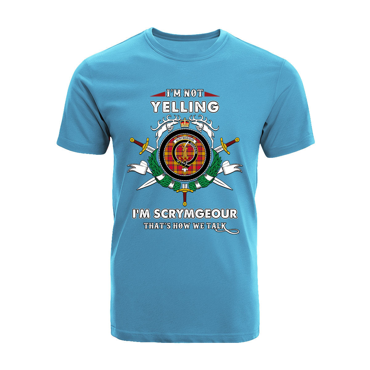 Scrymgeour Tartan Crest T-shirt - I'm not yelling style