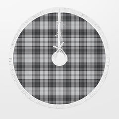 Douglas Grey Modern Tartan Christmas Tree Skirt