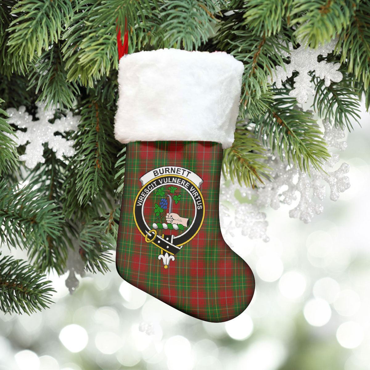 Burnett Tartan Crest Christmas Stocking