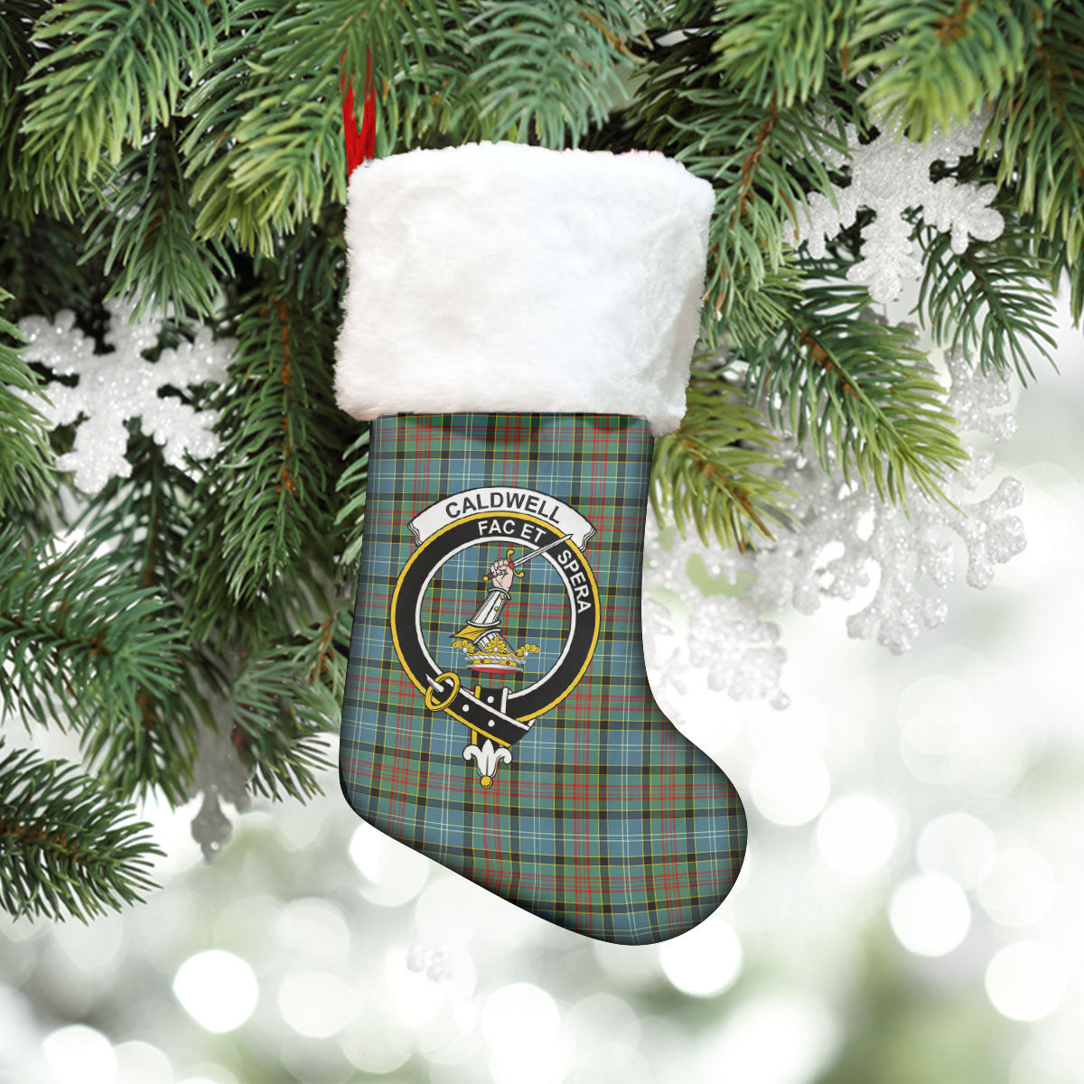 Caldwell Tartan Crest Christmas Stocking